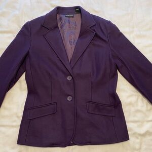 New York & Company dark purple wool blend blazer size 14